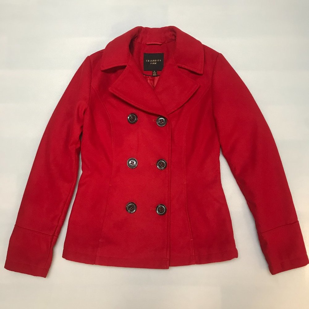 Celebrity Pink Women’s small Red Pea Coat